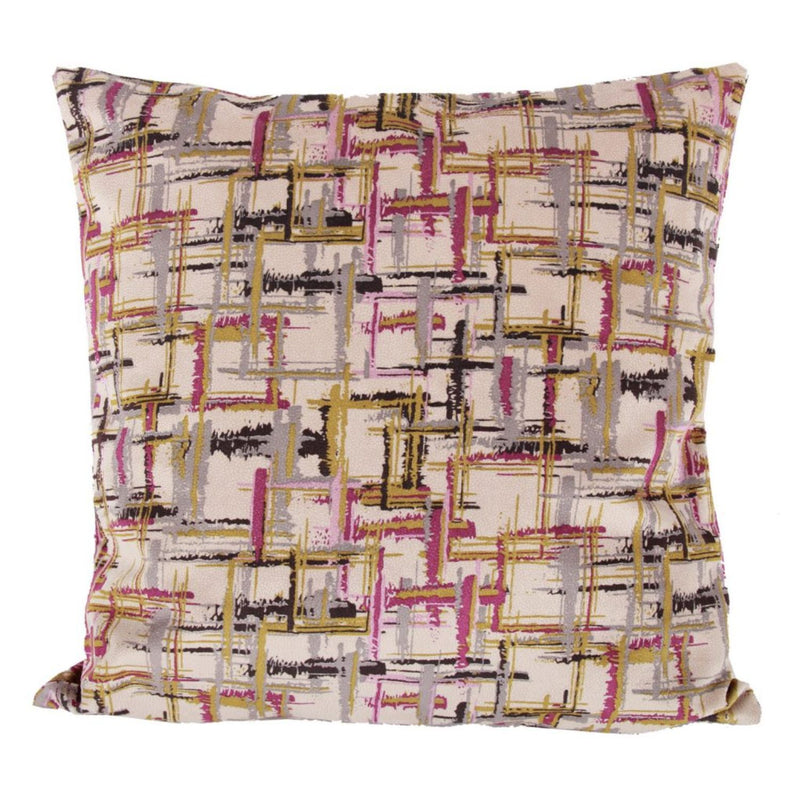 Fabric Accent Pillow in Geometric Pattern, Multicolor-Accent Pillows-Multicolor-Fabric and Polyester-JadeMoghul Inc.