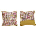 Fabric Reversable Accent Pillow in Geometric Pattern, Multicolor-Accent Pillows-Multicolor-Fabric and Polyester-JadeMoghul Inc.