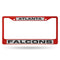 Cool License Plate Frames Falcons Red Laser Colored Chrome Frame