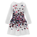Family Clothing 2017 Autumn Butterfly Print Family Dresses Mom and Daughter Dress Mother Daughter Matching Clothes Family Outfit-White 1-Mother L-JadeMoghul Inc.