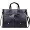 Famous Brand Simple Mens Leather Briefcase Bag Solid Large Business Man Bag Laptop Handbag-Black-China-JadeMoghul Inc.