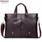 Famous Brand Simple Mens Leather Briefcase Bag Solid Large Business Man Bag Laptop Handbag-Black-China-JadeMoghul Inc.