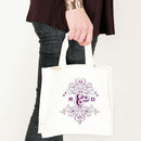 Fanciful Monogram Personalized Tote Bag Tote Bag with Gussets Powder Blue (Pack of 1)-Wedding Parasols Umbrellas & Fans-Lavender-JadeMoghul Inc.