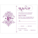 Fanciful Monogram RSVP Indigo Blue (Pack of 1)-Wedding Parasols Umbrellas & Fans-Charcoal-JadeMoghul Inc.