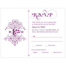 Fanciful Monogram RSVP Indigo Blue (Pack of 1)-Wedding Parasols Umbrellas & Fans-Lavender-JadeMoghul Inc.