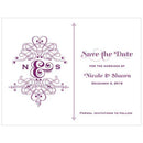 Fanciful Monogram Save The Date Card Indigo Blue (Pack of 1)-Weddingstar-Indigo Blue-JadeMoghul Inc.