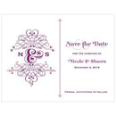 Fanciful Monogram Save The Date Card Indigo Blue (Pack of 1)-Weddingstar-Pastel Blue-JadeMoghul Inc.