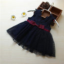 Fanfiluca Very Beautiful Bow Baby Girl Dress Cotton Soft Lace Newborn Body Suit Baby Clothes High Quality-Blue-3M-JadeMoghul Inc.