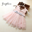 Fanfiluca Very Beautiful Bow Baby Girl Dress Cotton Soft Lace Newborn Body Suit Baby Clothes High Quality-Blue-3M-JadeMoghul Inc.