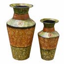 Fantastic 2 Piece Metal Planter, Multicolor-Indoor Pots and Planters-Multicolor-METAL-JadeMoghul Inc.