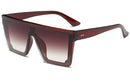 Fashion Black One Piece Sunglasses Men Oversize Driving Cool Sun Glasses Square Male-Brown Frame Brown-JadeMoghul Inc.