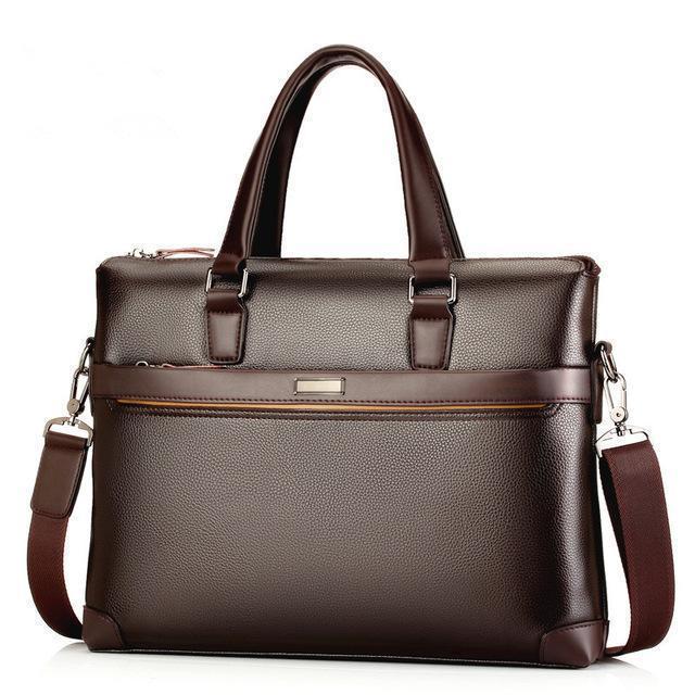 Fashion Casual Genuine Leather Men's 2 Set Bag Shoulder Bag Messenger Bags Business Handbag Laptop Male Briefcase-brown without wallet-JadeMoghul Inc.