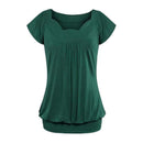 Fashion Clothing Pregnant Mother Cotton Solid Color Ruffle Design Tops TIY