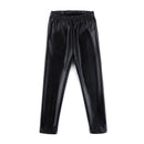 Fashion Clothing Stylish Girls PU Leather Solid Color Pants TIY