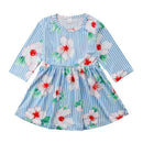 Sweet Girls Cotton Long Sleeves Floral Printed Dress