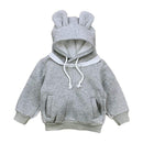 Unisex Long Sleeves Bear Ear Pattern Solid Color Thickened Hoodies