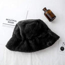 Fashion Faux Fur Winter Bucket Hat For Women Girl Solid Thickened Soft Warm Fishing Cap Outdoor Vacation Hat Cap Lady AExp