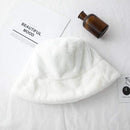 Fashion Faux Fur Winter Bucket Hat For Women Girl Solid Thickened Soft Warm Fishing Cap Outdoor Vacation Hat Cap Lady AExp