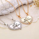 Fashion Friend Forever Series Two-color Gold And Silver Pendant Necklace One Half And A Half Girlfriend Brother Couple Wholesale-Gold-JadeMoghul Inc.