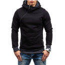 Fashion Hoodie For Men / Solid Zipper Hoodie-Black and red-M-JadeMoghul Inc.