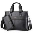 Fashion Men PU Leather Crossbady Bag Men Handbags Male Designer Business Briefcase 14 inch Laptop Bag Shoulder Bags-Cross Black Set-JadeMoghul Inc.