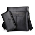 Fashion Men PU Leather Crossbady Bag Men Handbags Male Designer Business Briefcase 14 inch Laptop Bag Shoulder Bags-Vertical Black Set-JadeMoghul Inc.