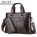 Fashion Men PU Leather Crossbady Bag Men Handbags Male Designer Business Briefcase 14 inch Laptop Bag Shoulder Bags-Vertical Black-JadeMoghul Inc.