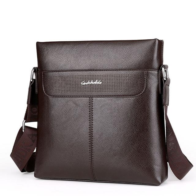 Fashion Men PU Leather Crossbady Bag Men Handbags Male Designer Business Briefcase 14 inch Laptop Bag Shoulder Bags-Vertical Brown-JadeMoghul Inc.