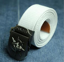 Fashion men's Canvas belt skull Metal tactics woven belt canvas belt Casual pants Cool wild gift for men belts Skull large size-White-100cm-JadeMoghul Inc.
