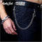 Fashion Punk Hip-hop Trendy Belt Waist Chain Male Pants Chain Hot Men Jeans Silver Metal Clothing Accessories Jewelry-gray short-JadeMoghul Inc.