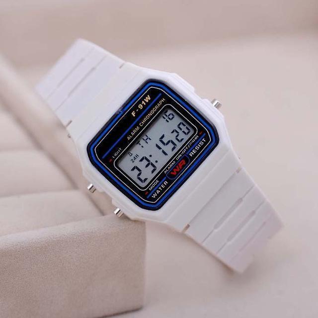 Fashion Sport Watch For Men - Kid Colorful Electronic Led Digital Watch-White-JadeMoghul Inc.