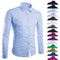 Fashion Spring Autumn Men Shirt Long Sleeve Solid Color Easy-care Anti Crease Man Casual Shirts M-3XL FS99-Purple-M-JadeMoghul Inc.
