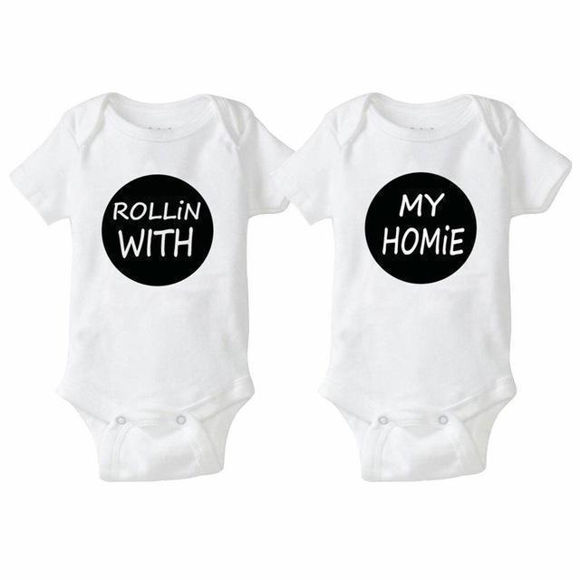 Fashion Summer White Baby Bodysuits 0-12Months Twins Baby Boy Girl Clothes 1st Birthday Gift For Babies Newborn Baby Clothing-6-3M-JadeMoghul Inc.
