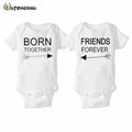 Fashion Summer White Baby Bodysuits 0-12Months Twins Baby Boy Girl Clothes 1st Birthday Gift For Babies Newborn Baby Clothing-7-3M-JadeMoghul Inc.