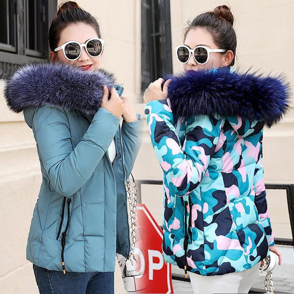 Fashion Warm Winter With Faux Fur Collar Hood-Camo-S-JadeMoghul Inc.