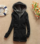 Fashion Winter Women Long Thick Fur Lined Hoodie-black-M-JadeMoghul Inc.