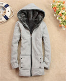 Fashion Winter Women Long Thick Fur Lined Hoodie-Grey-L-JadeMoghul Inc.