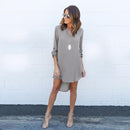 Fashion Women Casual Elegant Dress - Long Sleeve Chiffon Dress-Black-S-JadeMoghul Inc.