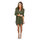 Fashion Women Casual Elegant Dress - Long Sleeve Chiffon Dress-Black-S-JadeMoghul Inc.