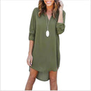 Fashion Women Casual Elegant Dress - Long Sleeve Chiffon Dress-Black-S-JadeMoghul Inc.