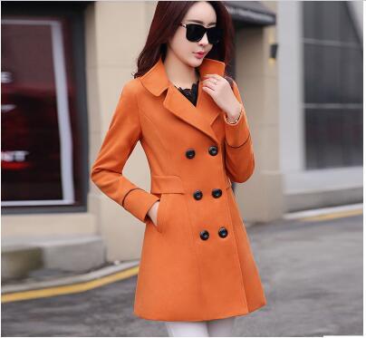 Fashion Women Double Breasted Wool Coat-Photo Color-M-JadeMoghul Inc.