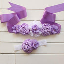 Fashionable Vintage Pink/Ivory Flower Belt For Ladies-Lavender-120cm-JadeMoghul Inc.