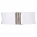 Fashionable Wide Metal Hook Stretchable Elastic Waistband-white-L-JadeMoghul Inc.