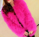 Faux Fur Zippered Jacket-rose red-S-JadeMoghul Inc.