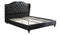 Faux Leather Upholstered Eastern King Size Bed, Black-Platform Beds-Black-Faux Leather Plywood solid pine Plywoodwood legs-JadeMoghul Inc.