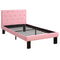 Faux Leather Upholstered Full size Bed With tufted Headboard, Pink-Platform Beds-Pink-Solid pineplywood Poplar wood Pink faux leather-JadeMoghul Inc.