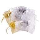 Favor Boxes Bags & Containers Organza Fabric Drawstring Bag -Large White (Pack of 1) Weddingstar