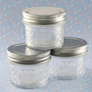 Favor Boxes Bags & Containers Perfectly Plain Collection mason jelly jar with quilted embossed design Fashioncraft