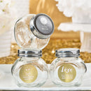 Favor Boxes Bags & Containers Personalized Metallics Collection Glass candy jars with silver screw top Fashioncraft