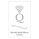 Favor Queen Of Diamonds Rectangular Playing Card Sticker Metallic Berry (Pack of 1) Weddingstar